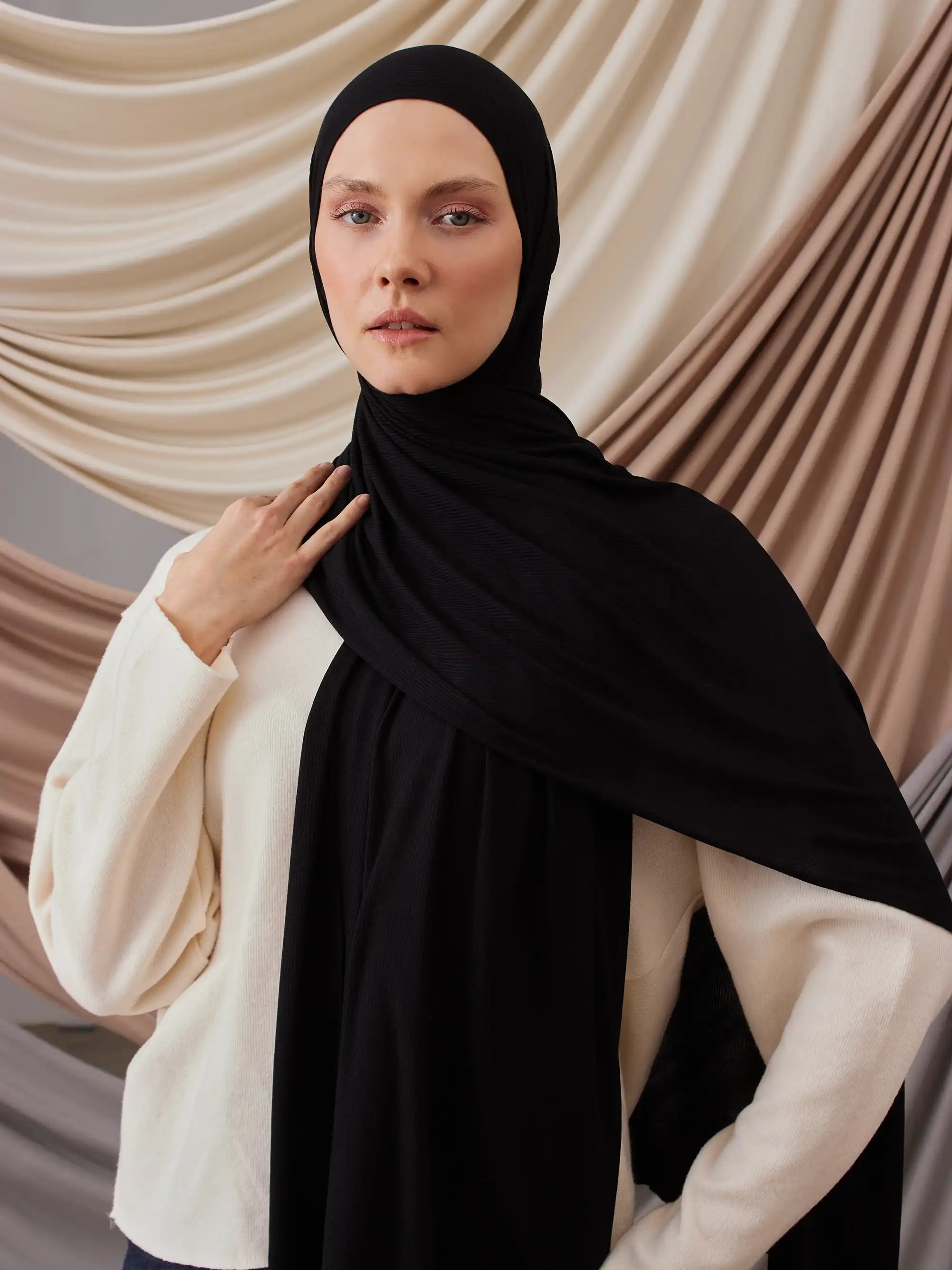Bambu Fitili Şal - Siyah