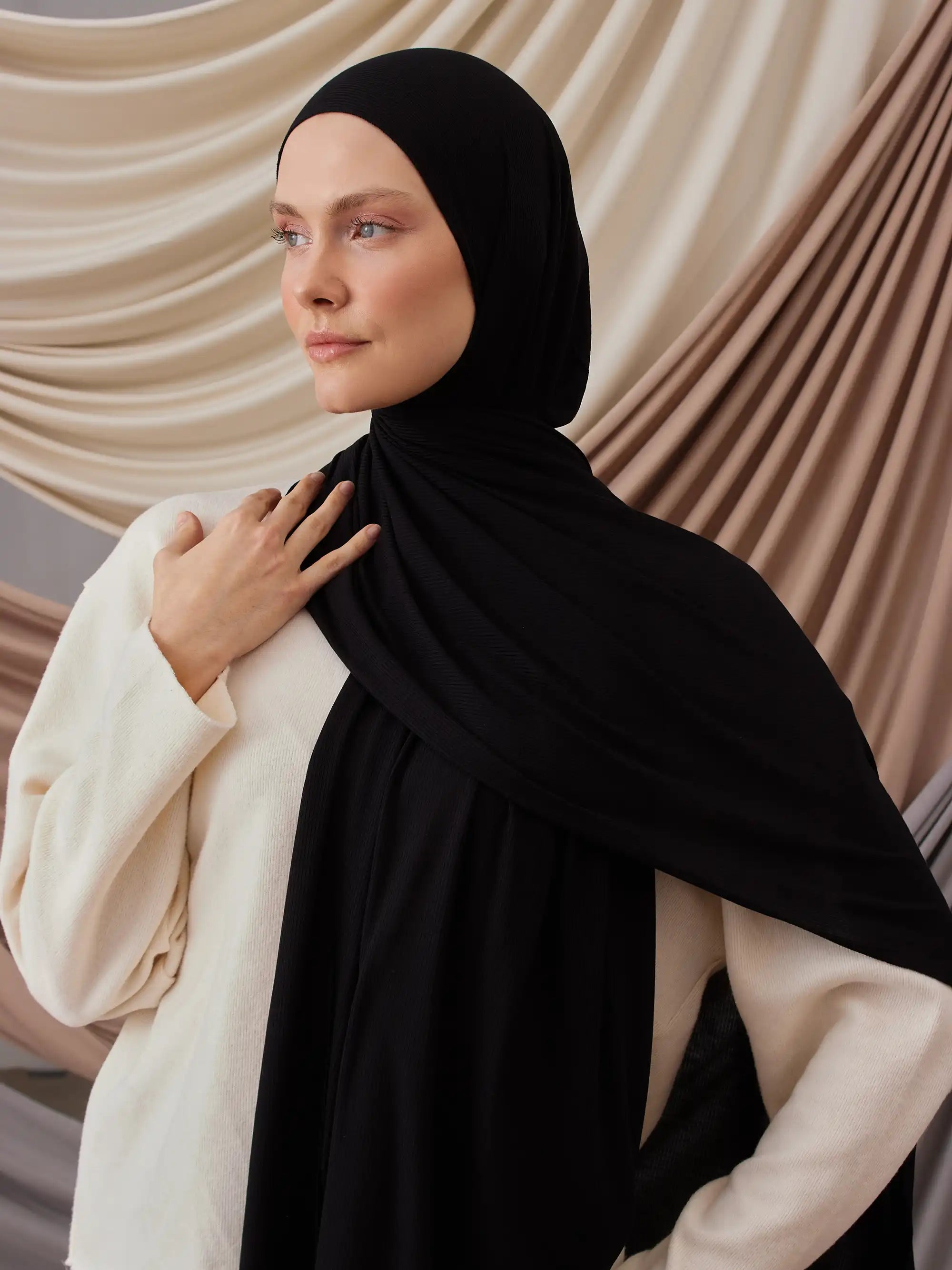 Bambu Fitili Şal - Siyah