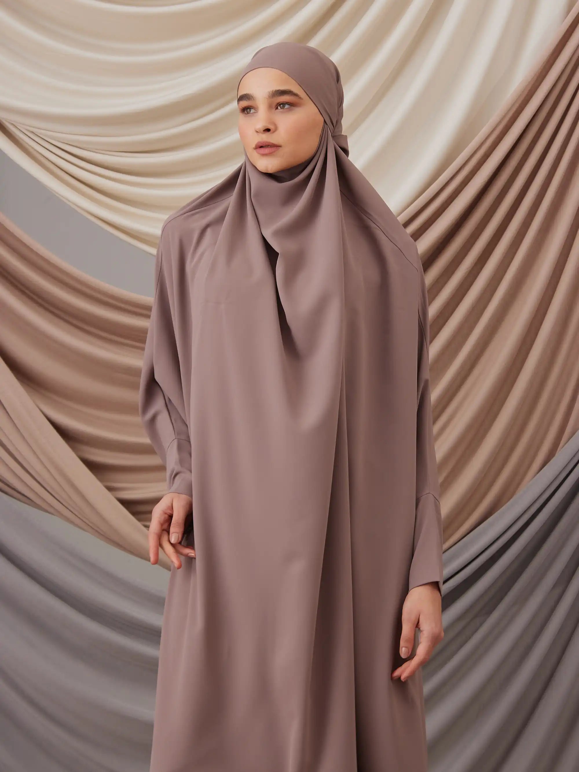 Luxury Namaz Elbisesi - Koyu Vizon