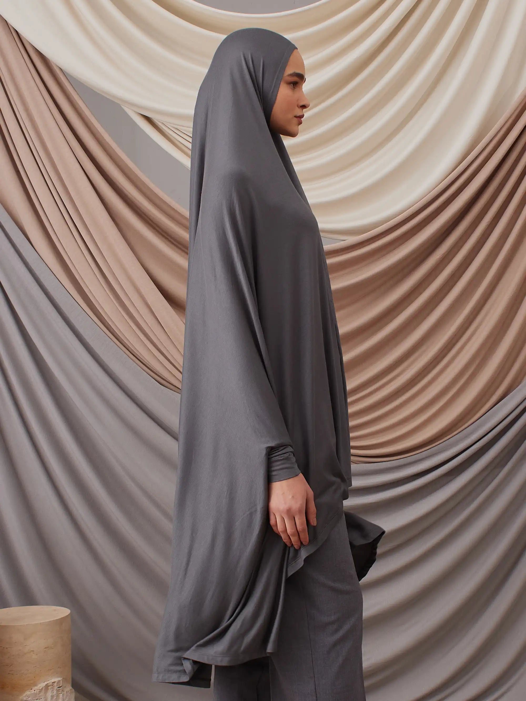 Pratik Namaz Tunik - Koyu Gri