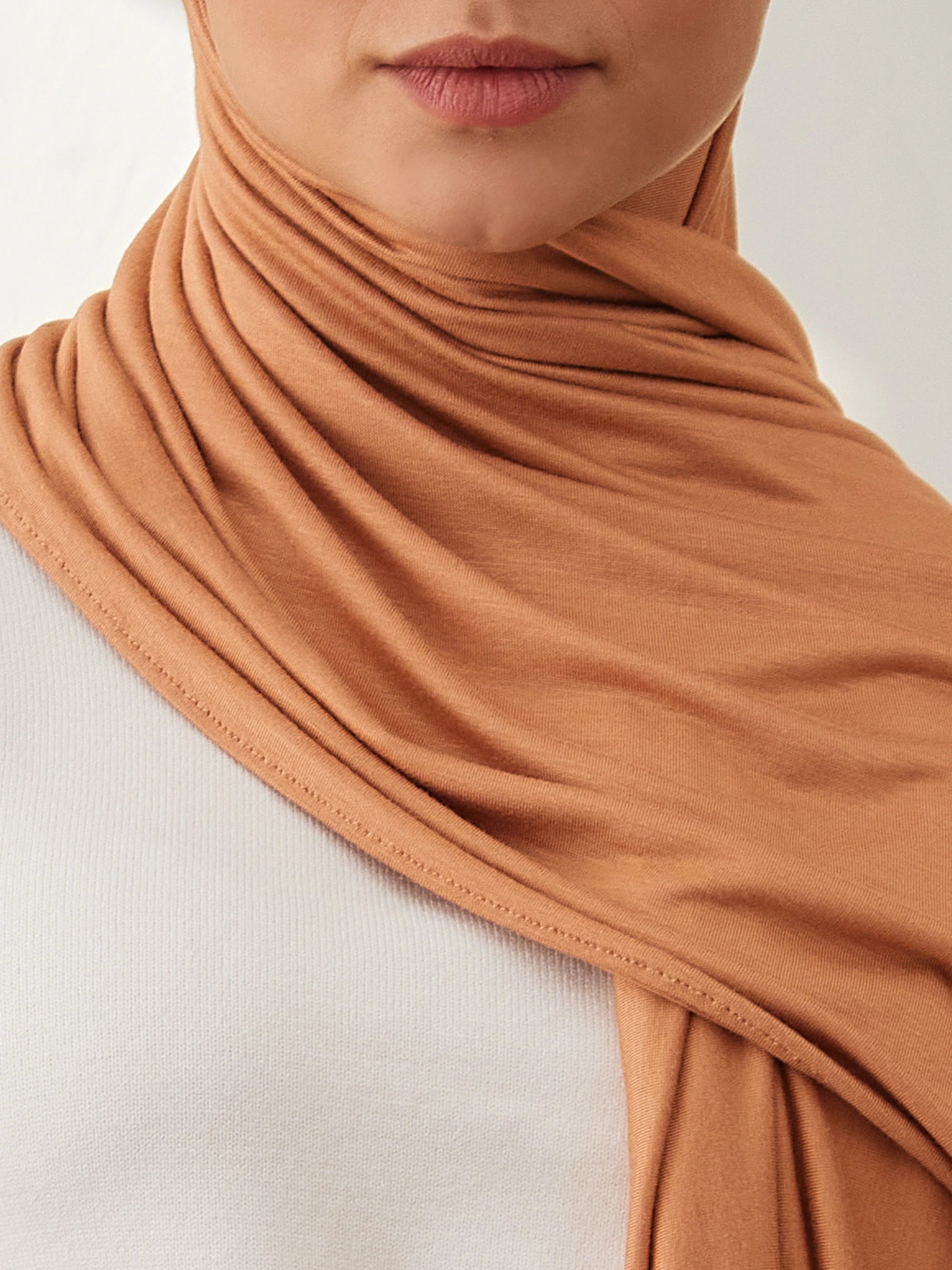 Premium Jersey Şal - Karamel