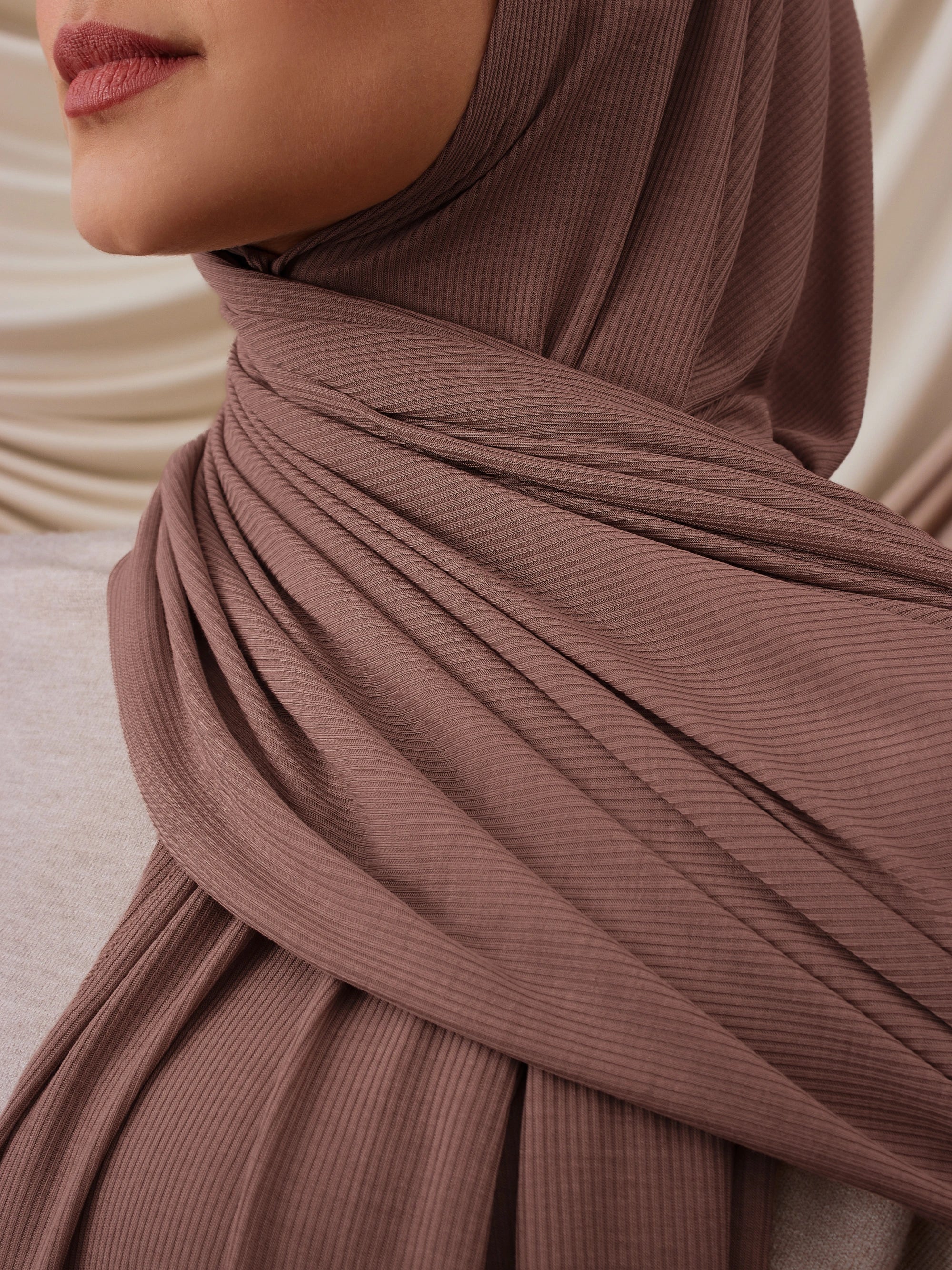 Küçük Bambu Fitili Şal - Gül Kurusu