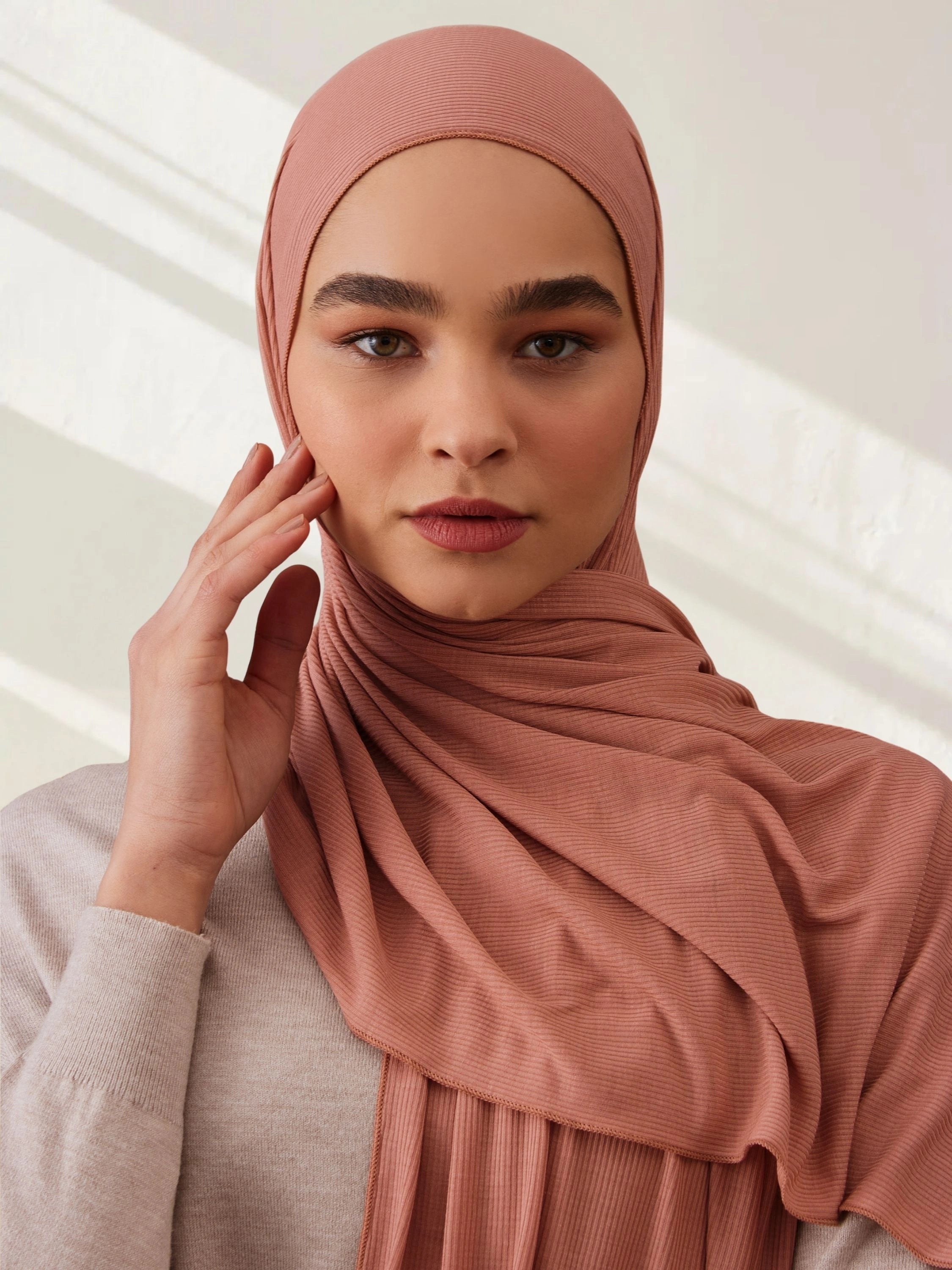 Bambu Fitili Şal - Vintage Gül