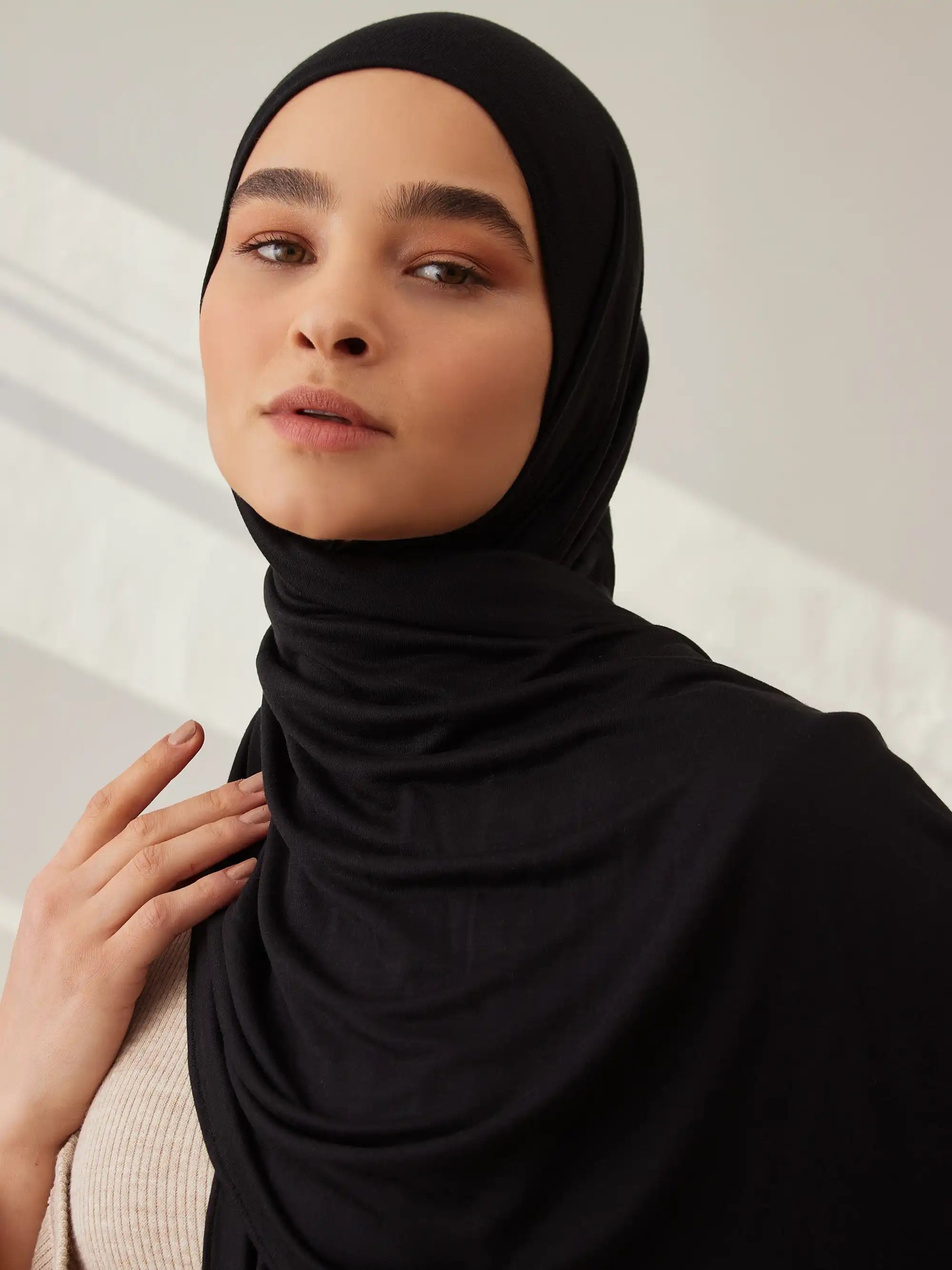 Premium Jersey Şal - Siyah
