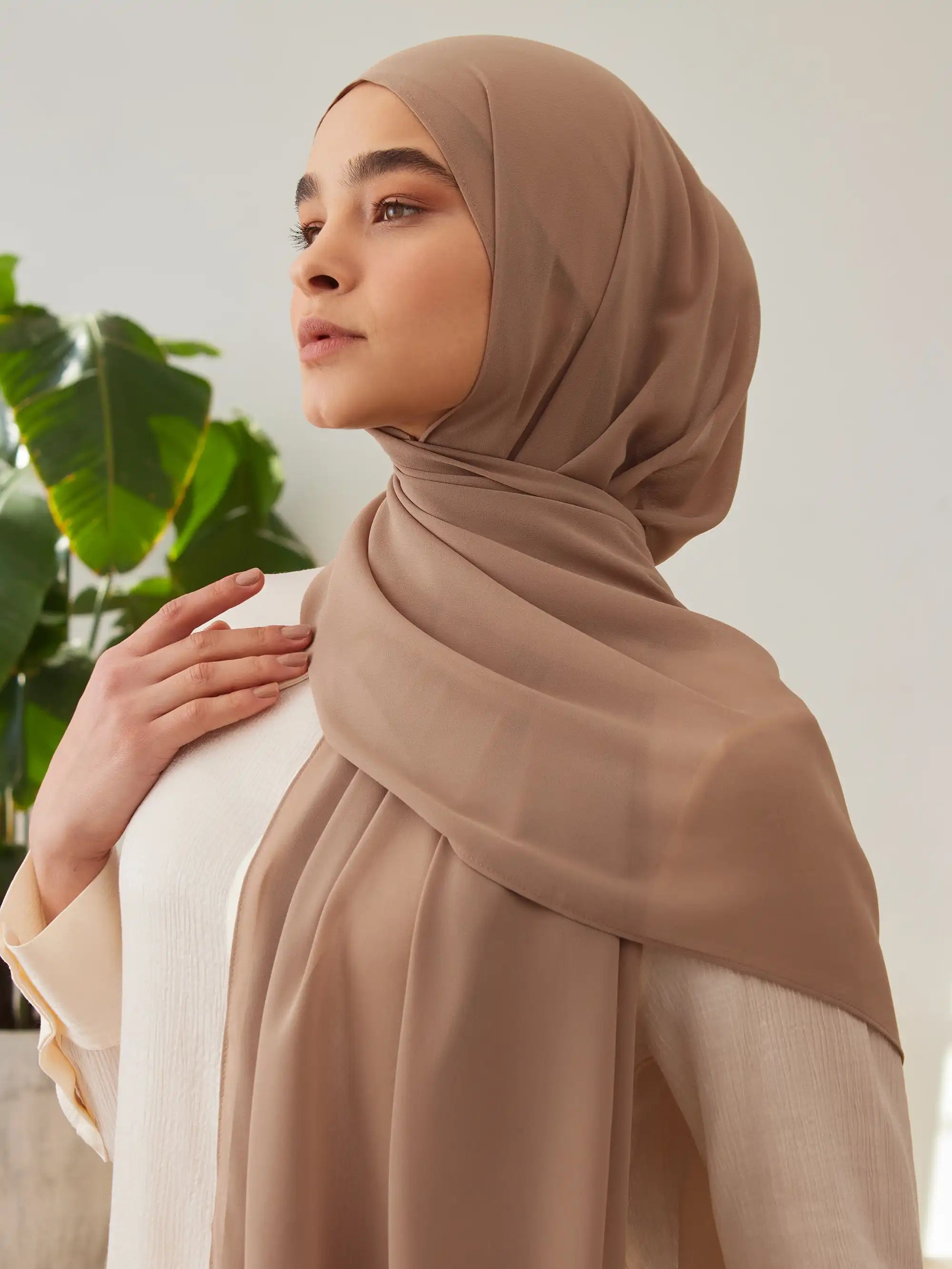 Küçük Luxury Şifon Şal - Çöl