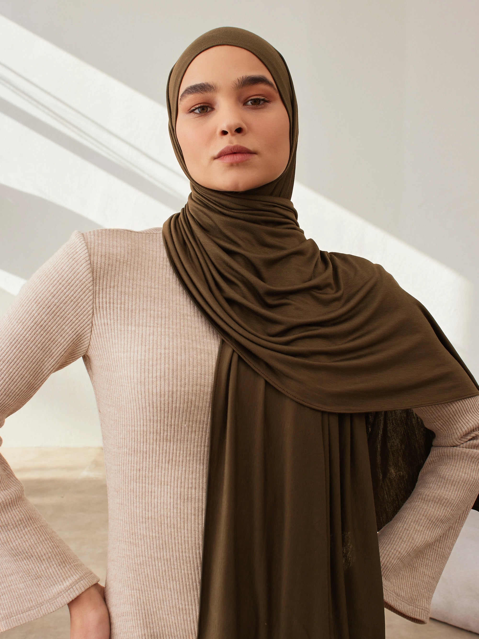 Premium Jersey Şal - Toprak