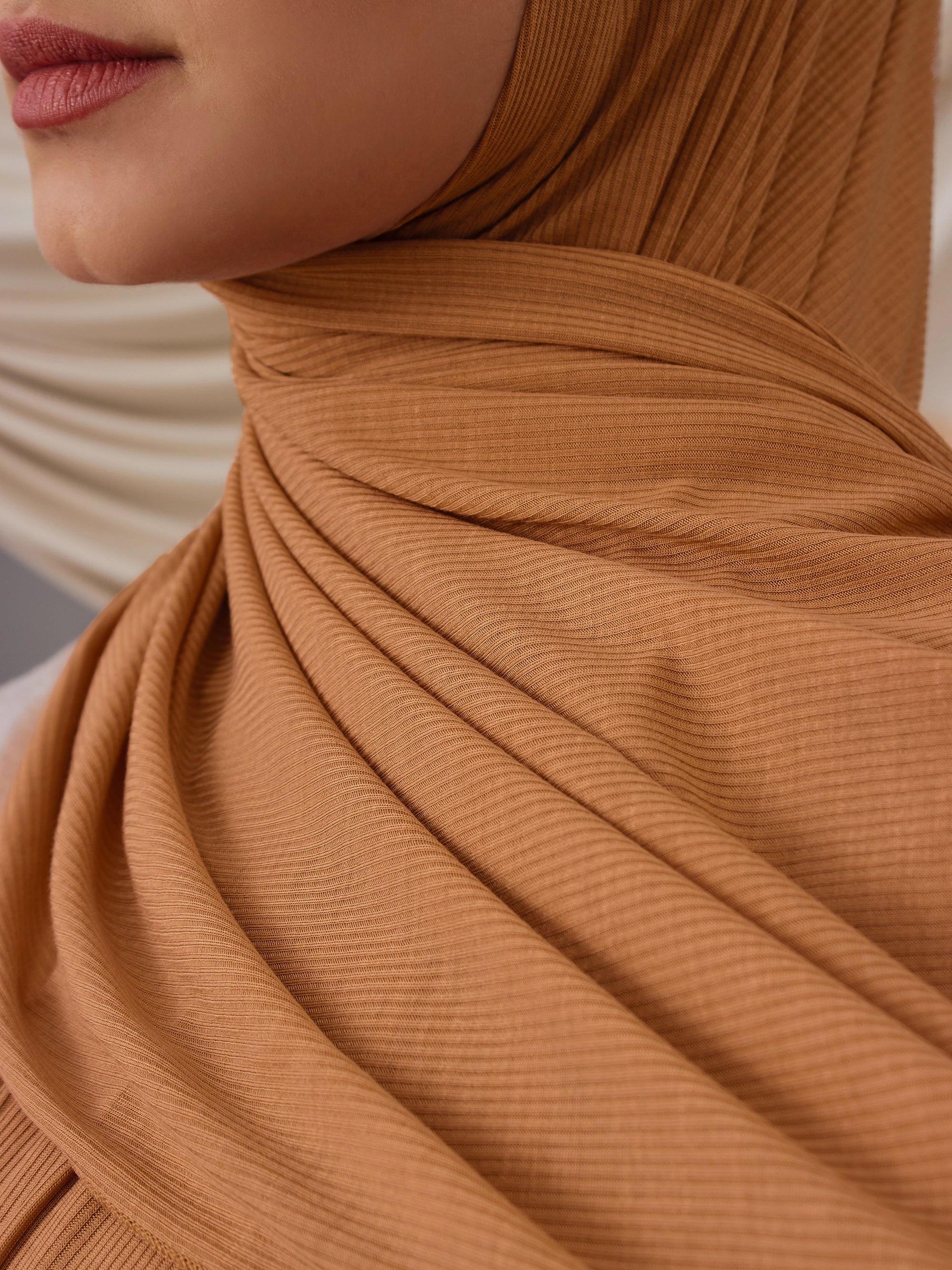 Küçük Bambu Fitili Şal - Altın Karamel